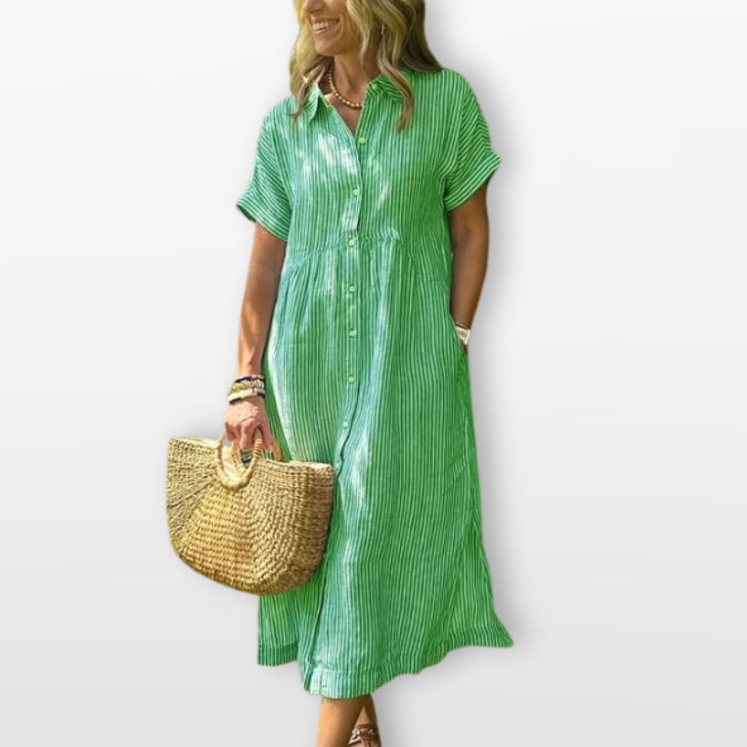 Robe Midi Femme Style Chemise
