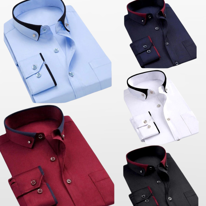 Chemise Ajustée Homme Col Contrasté