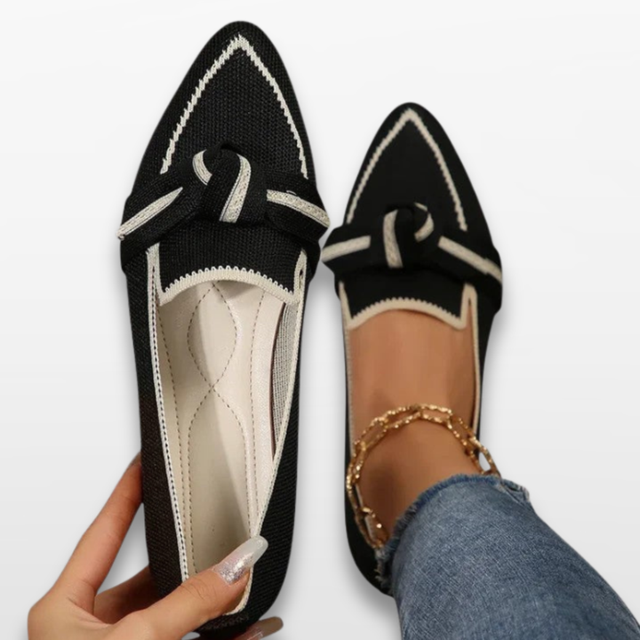 Mocassins Femme Orthopédiques à Nœud Bout Pointu