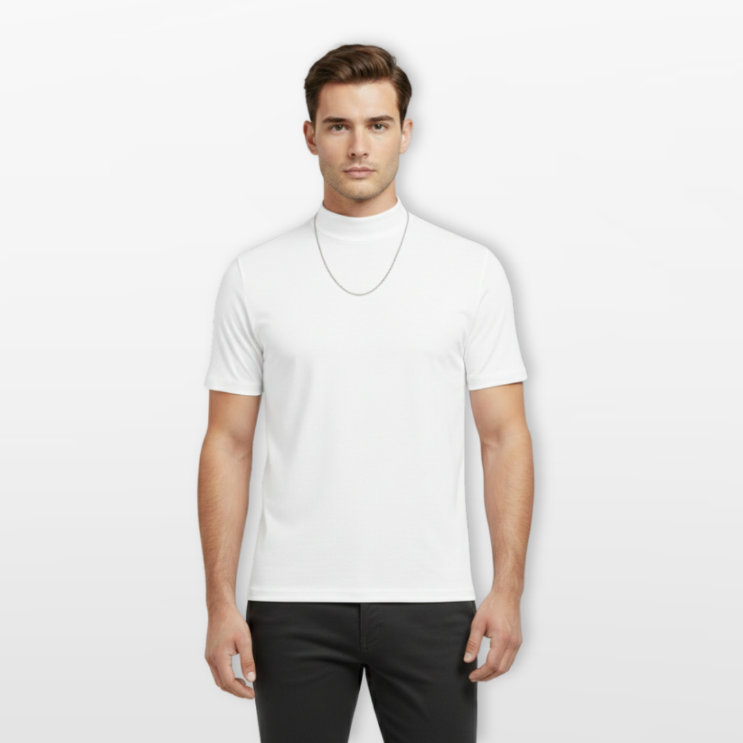 T Shirt Homme Col Montant Ajusté