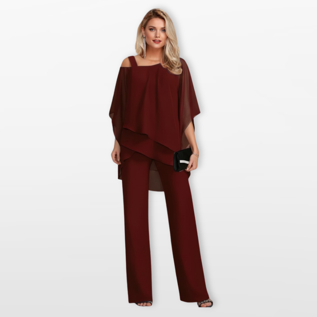 Ensemble Femme Élégant Asymétrique Pantalon Large
