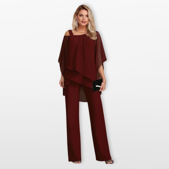 Ensemble Femme Élégant Asymétrique Pantalon Large