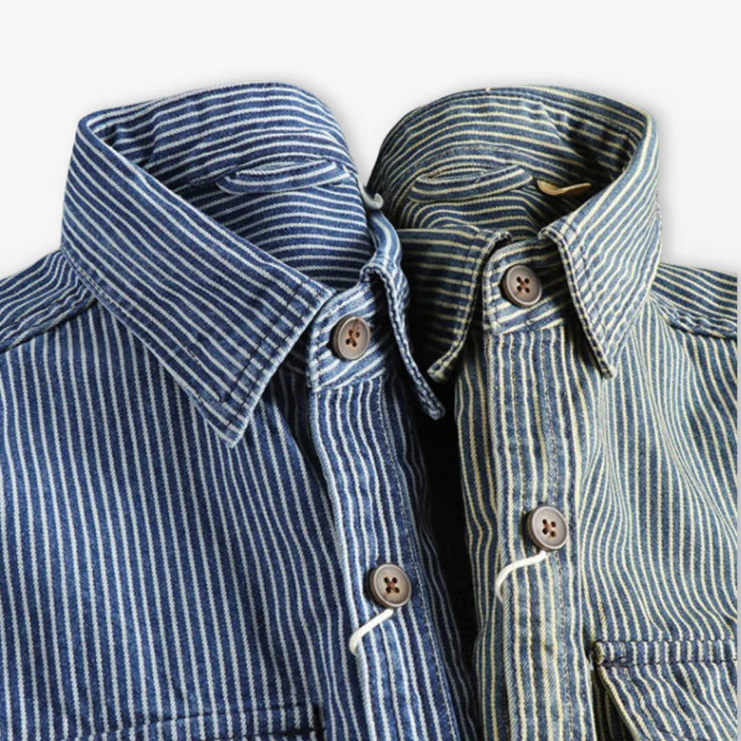 Chemise Homme Denim Rayé Style Moderne