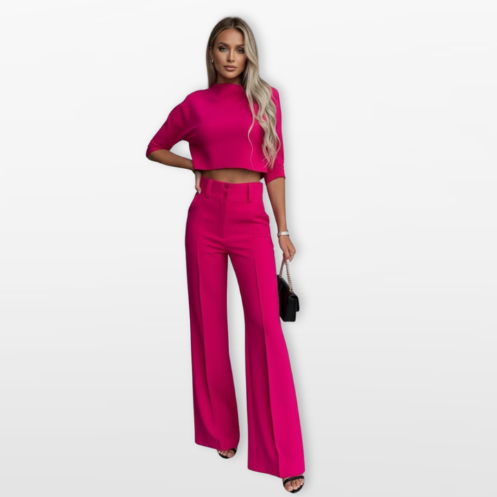 Ensemble Femme Deux Pièces Top et Pantalon Élégant