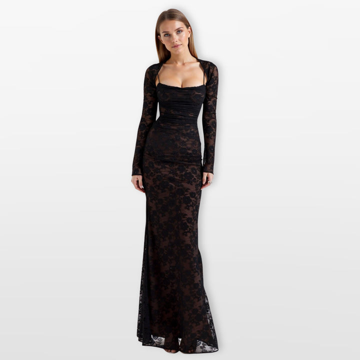 Robe Longue Dentelle Moulante Élégante