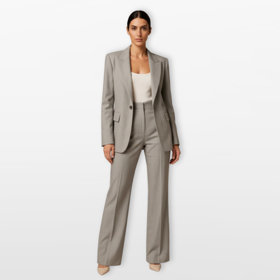 Tailleur Femme Élégant Blazer Pantalon