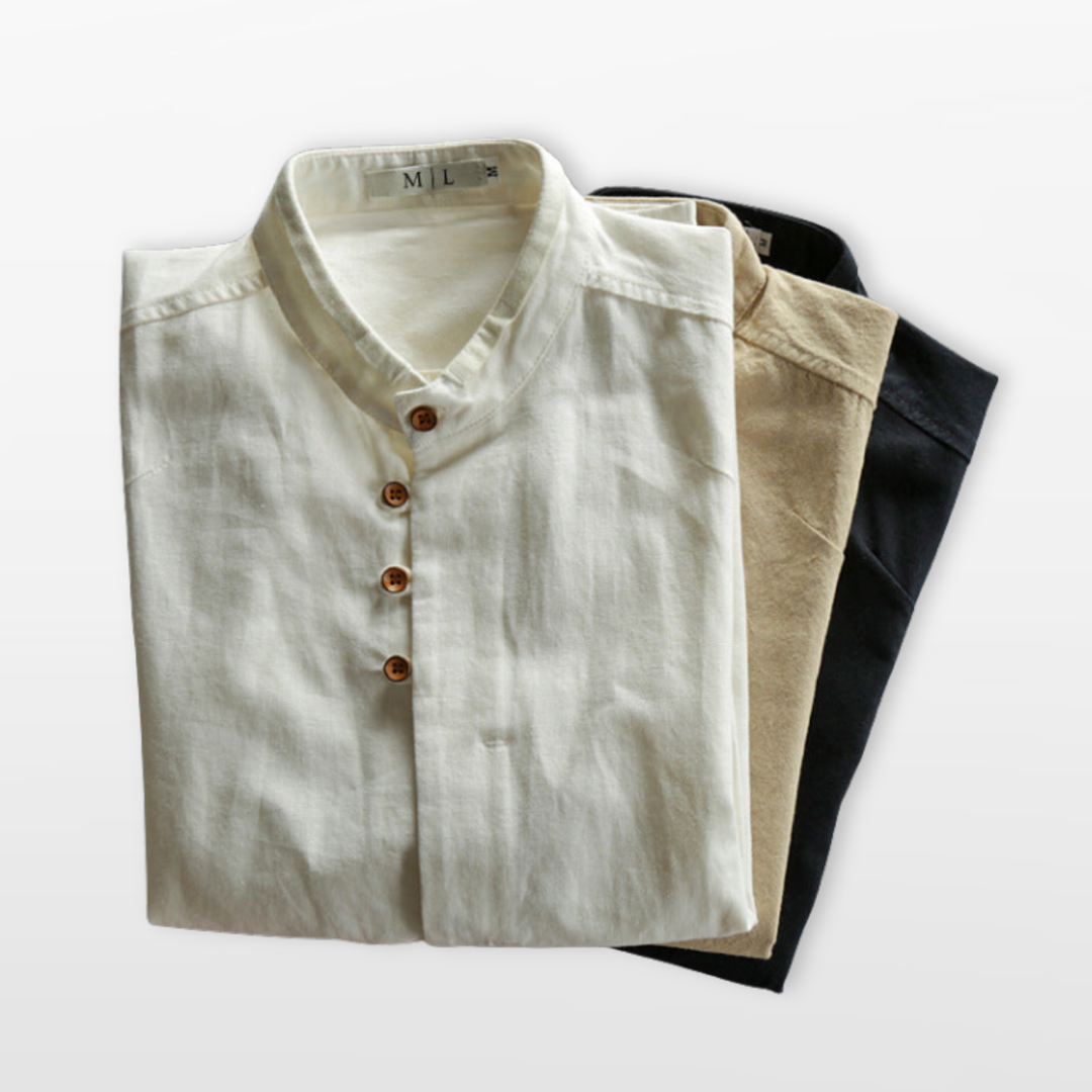Chemise Homme Col Mao Boutonnée Moderne