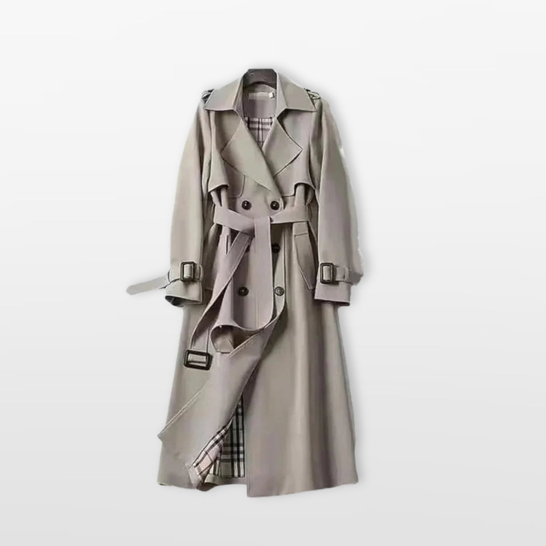 Trench Long Ceinturé Coupe Élégante Femme