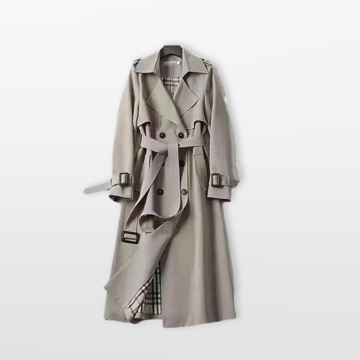 Trench Long Ceinturé Coupe Élégante Femme