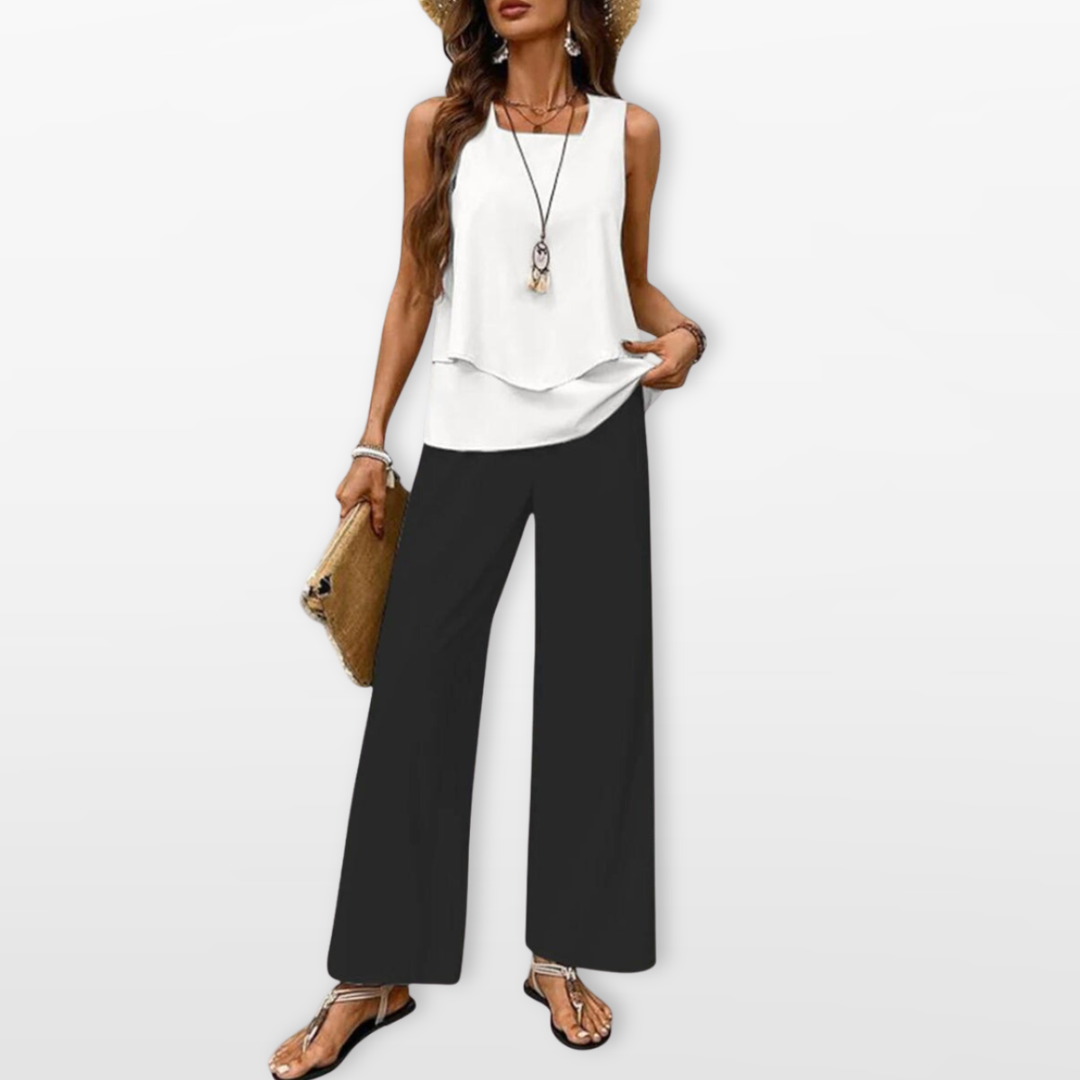 Ensemble Femme Pantalon Large Fluide