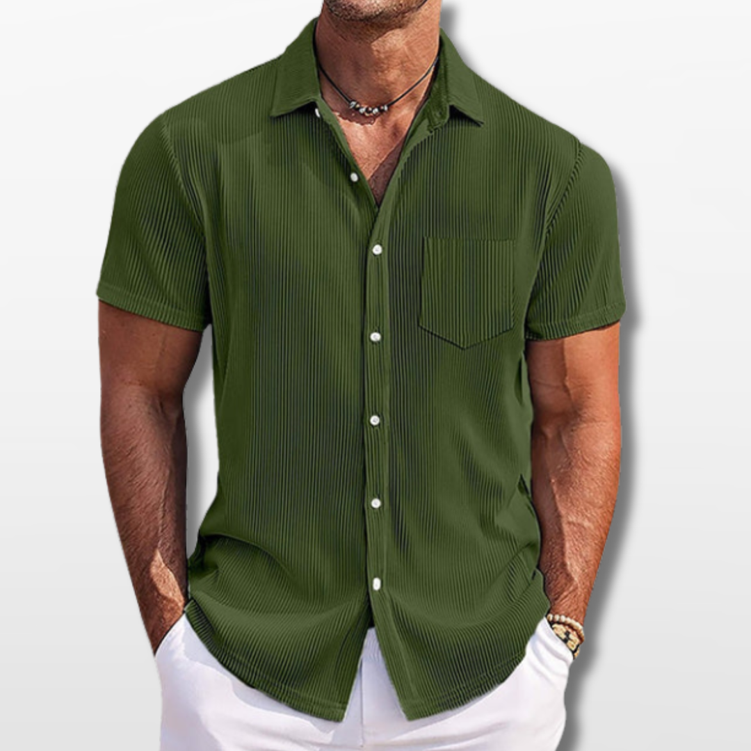 Chemise Homme Côtelée Manches Courtes