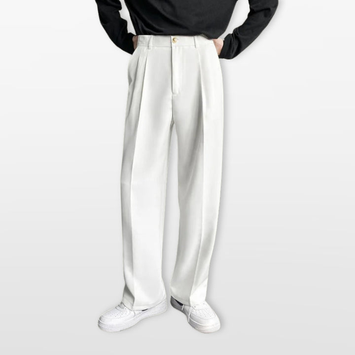 Pantalon Homme Large Plis Élégant Moderne