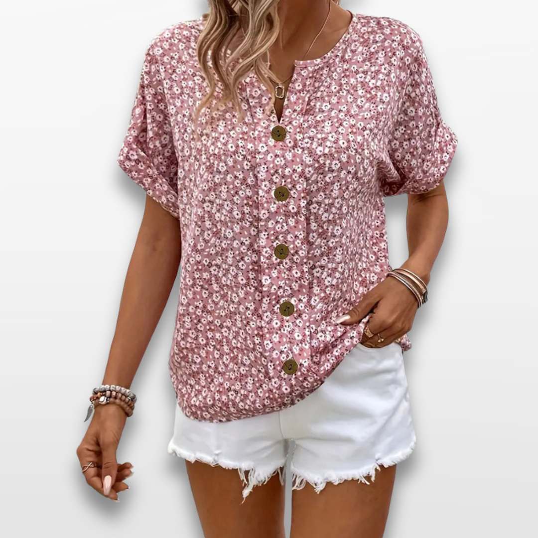 Blouse Femme Fleurie Boutonnée Ample