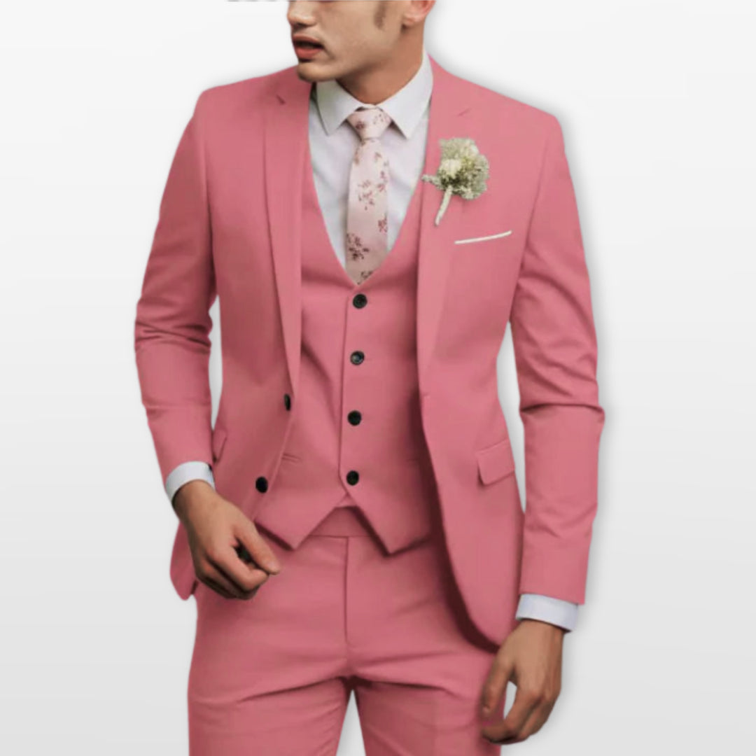 Costume Trois Pièces Ajusté Élégant Homme