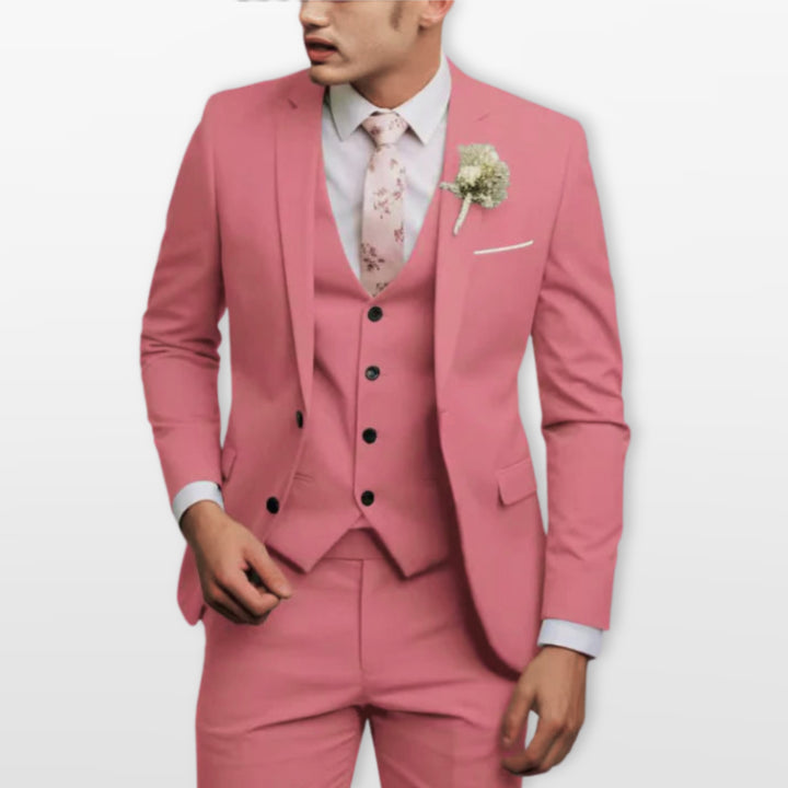 Costume Trois Pièces Ajusté Élégant Homme