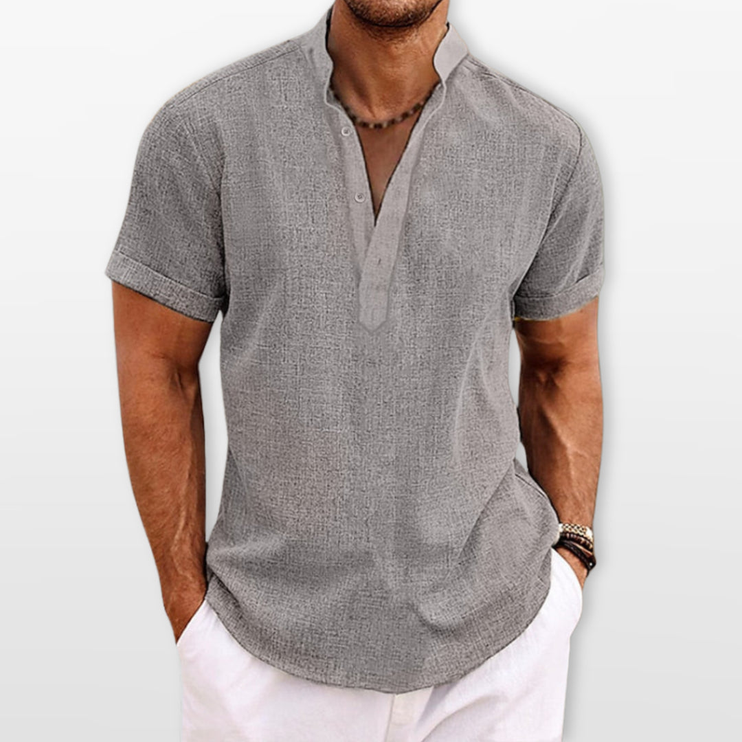 Polo Col V Coupe Ample Décontracté Homme