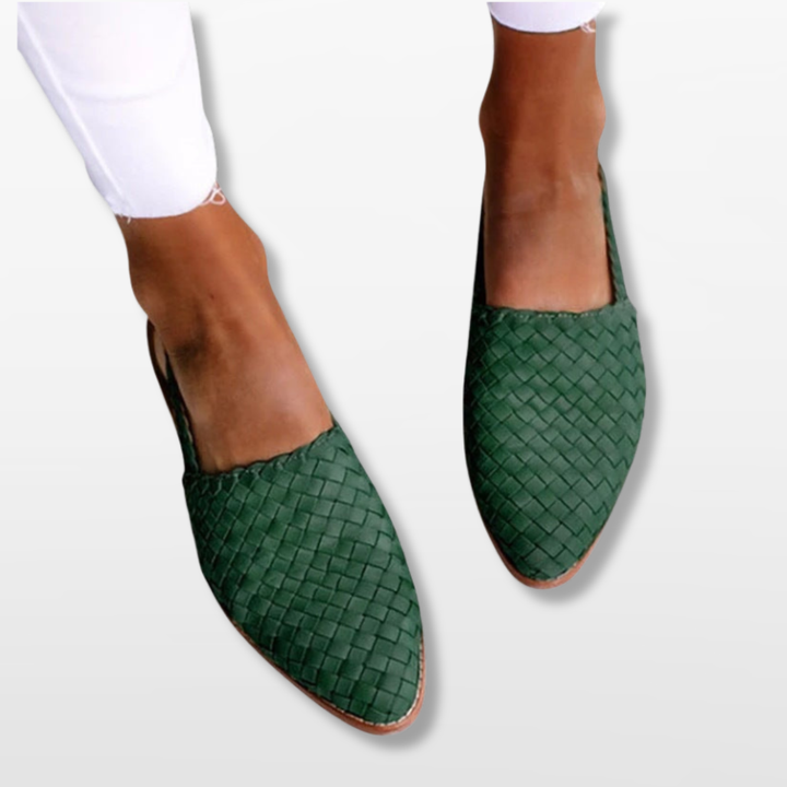 Mules Femme Élégantes Tressées à Bout Pointu
