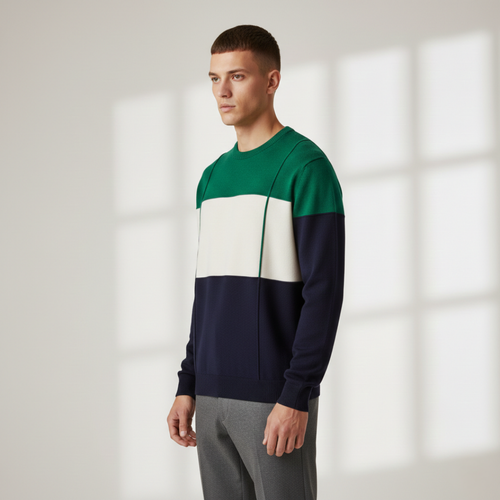 Benoît - Pull en Maille Tricolore