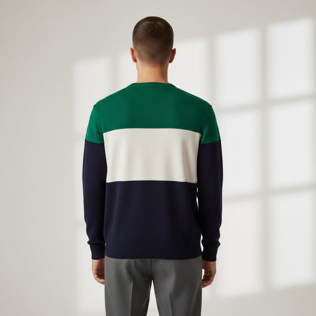 Benoît - Pull en Maille Tricolore