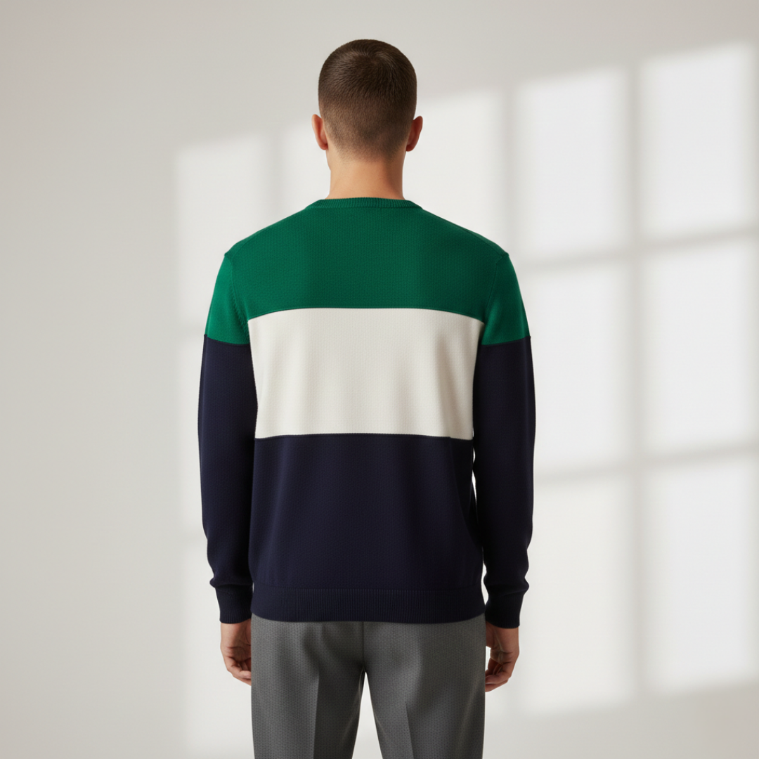 Benoît - Pull en Maille Tricolore