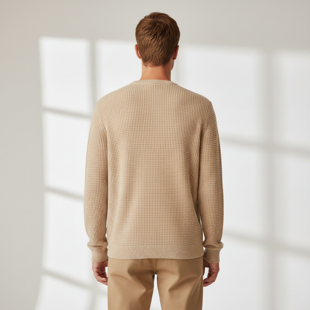 Pascal - Pull Henley en Maille Gauffrée