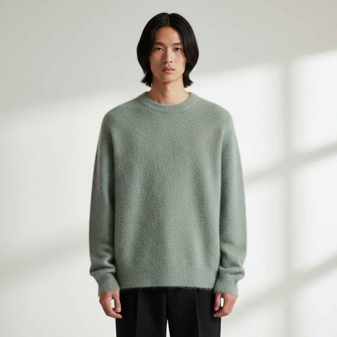 Nicolas - Pull à Col Rond en Maille Chinée