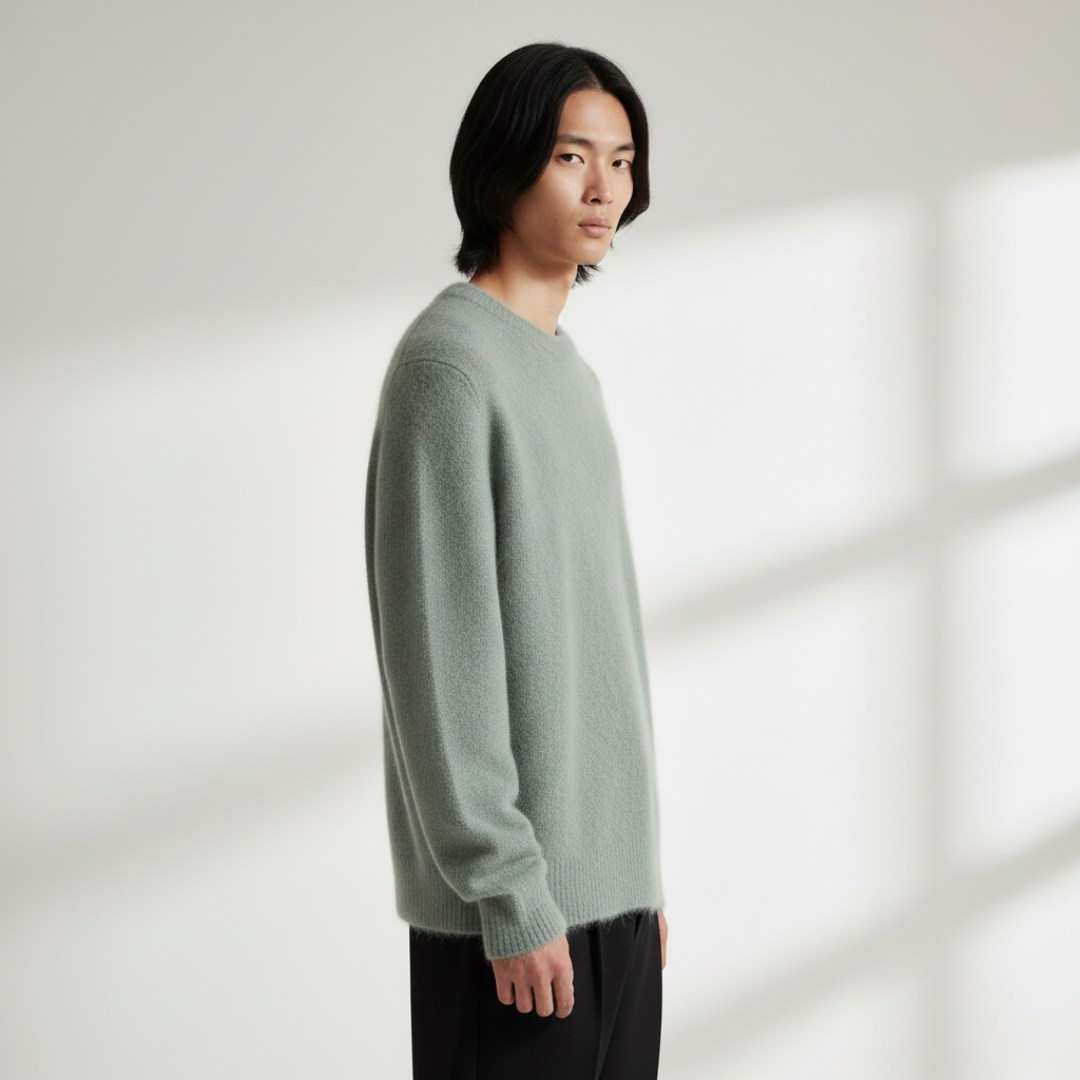 Nicolas - Pull à Col Rond en Maille Chinée