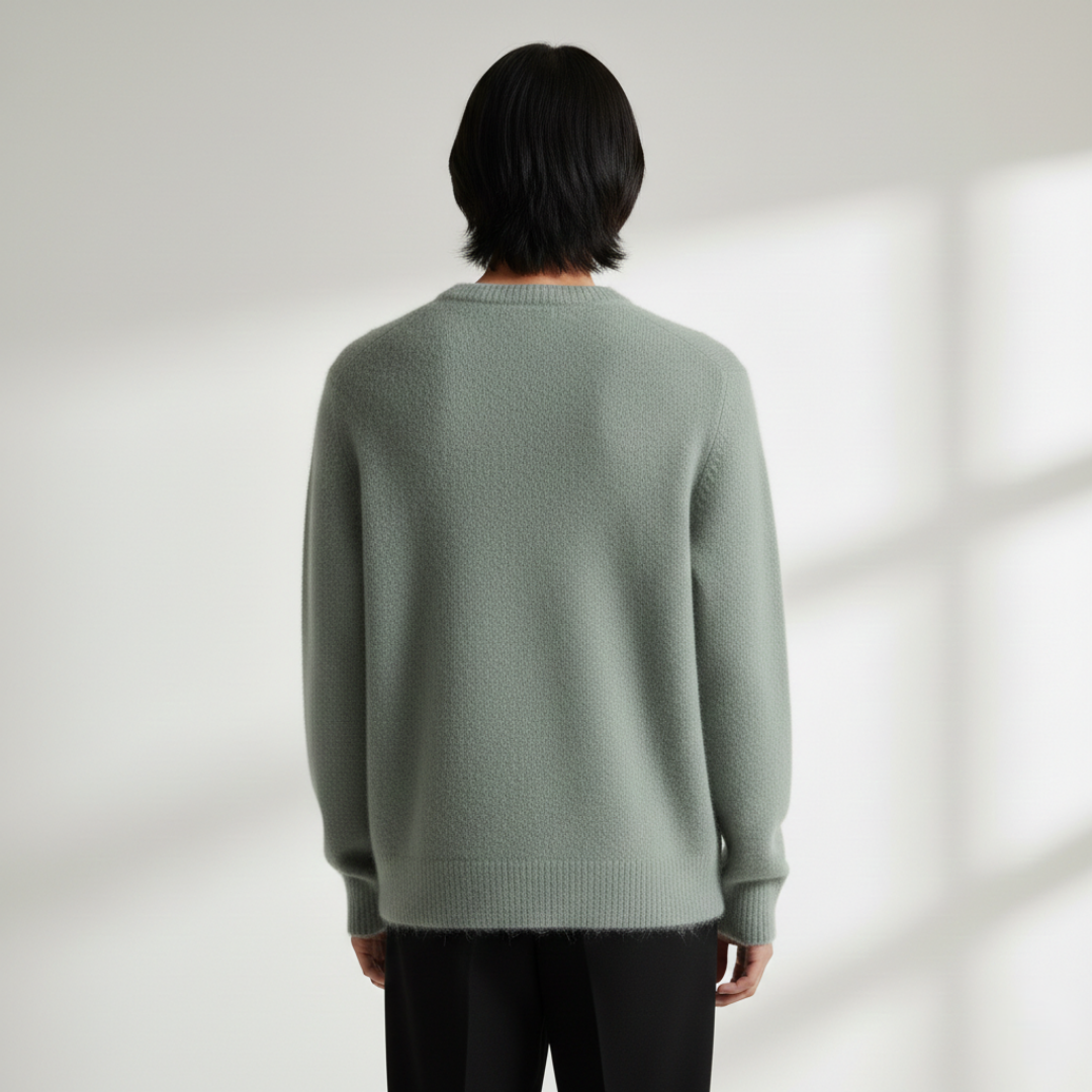 Nicolas - Pull à Col Rond en Maille Chinée