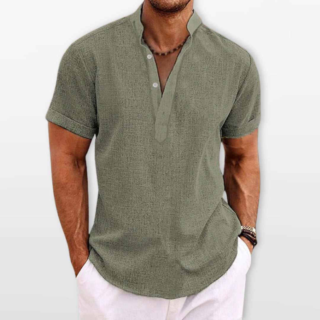 Polo Col V Coupe Ample Décontracté Homme