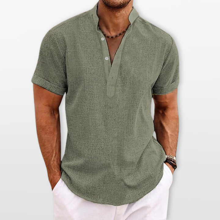 Polo Col V Coupe Ample Décontracté Homme