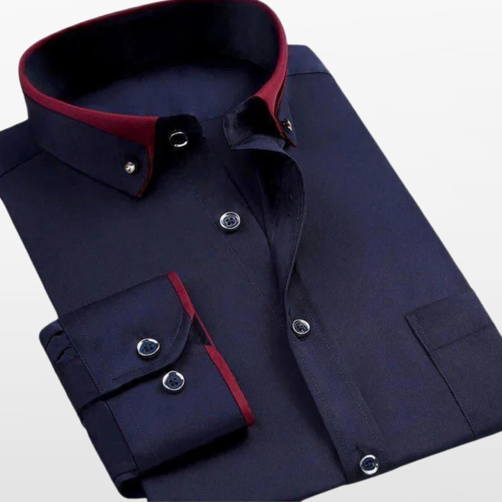 Chemise Ajustée Homme Col Contrasté