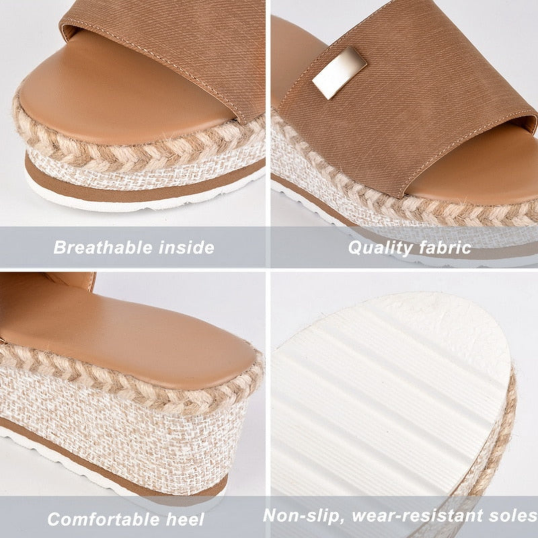 Sandales Femme Compensées Plateforme Espadrille Mule