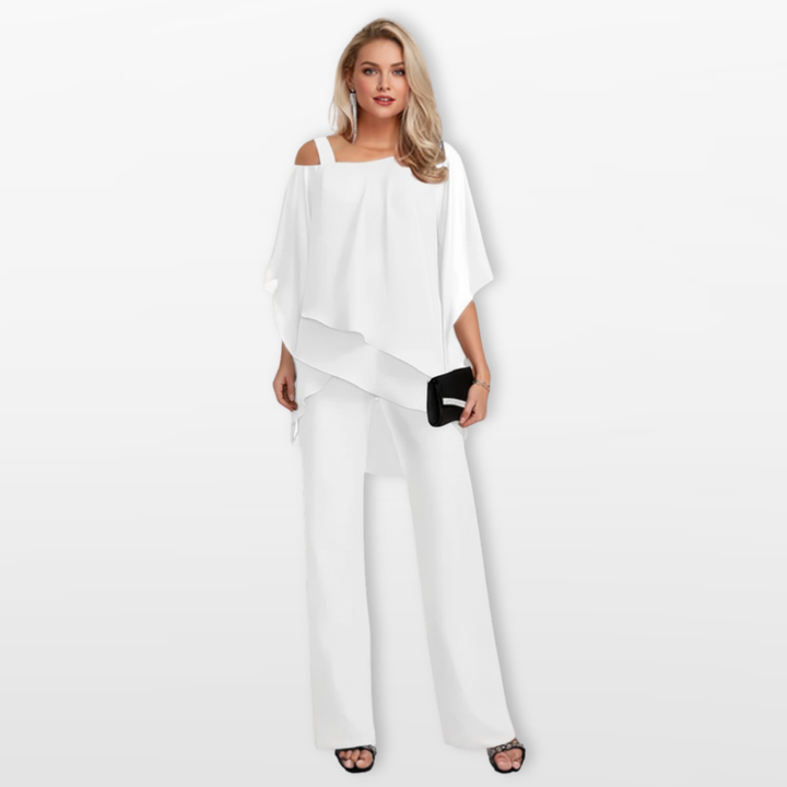 Ensemble Femme Élégant Asymétrique Pantalon Large