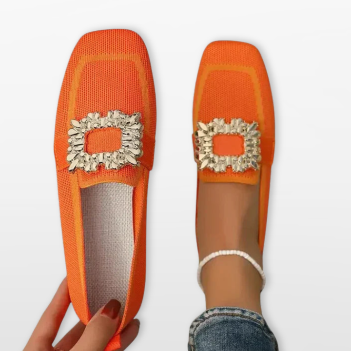 Mocassins Femme Slip On Bout Carré