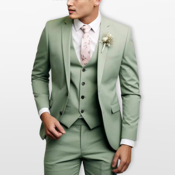 Costume Trois Pièces Ajusté Élégant Homme