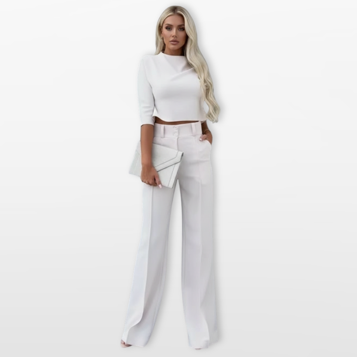 Ensemble Femme Deux Pièces Top et Pantalon Élégant