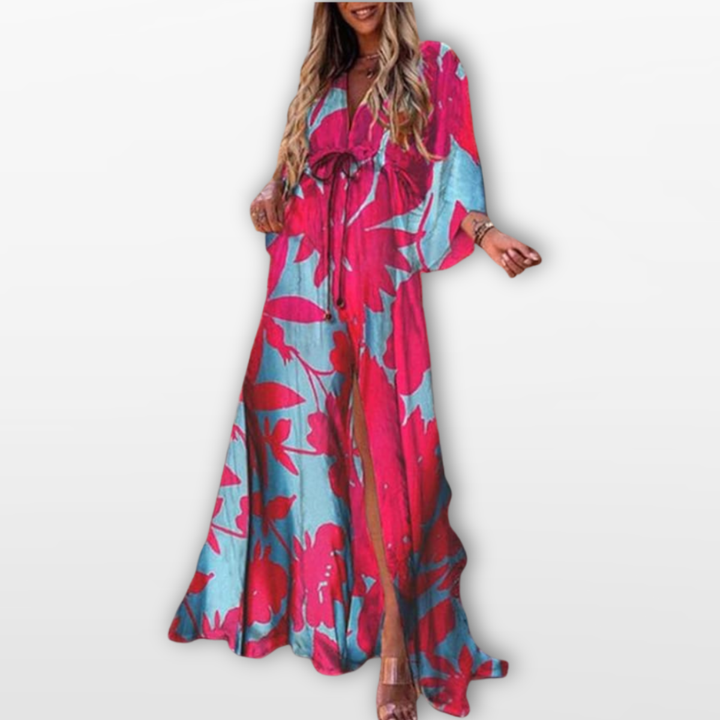 Robe Longue Femme Col V Bohème