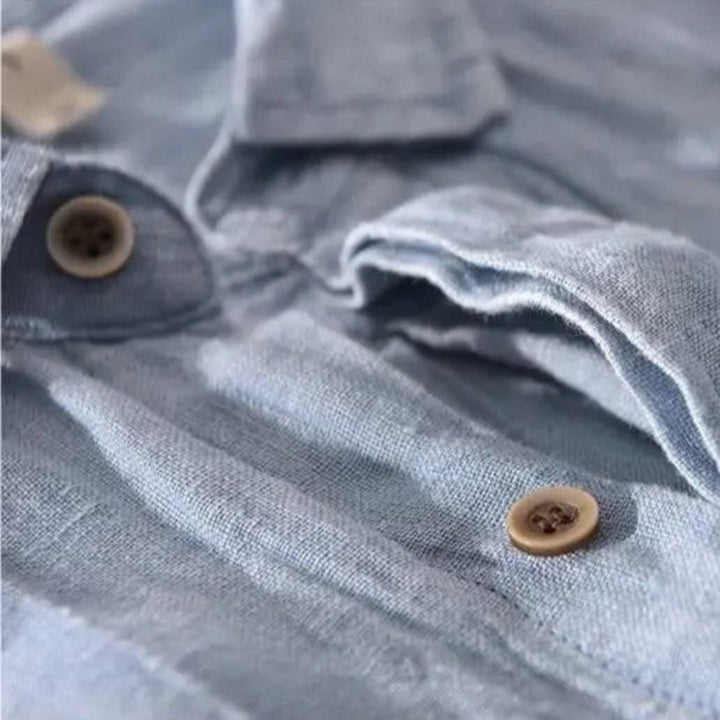 Chemise Lin Manches Courtes Casual Homme