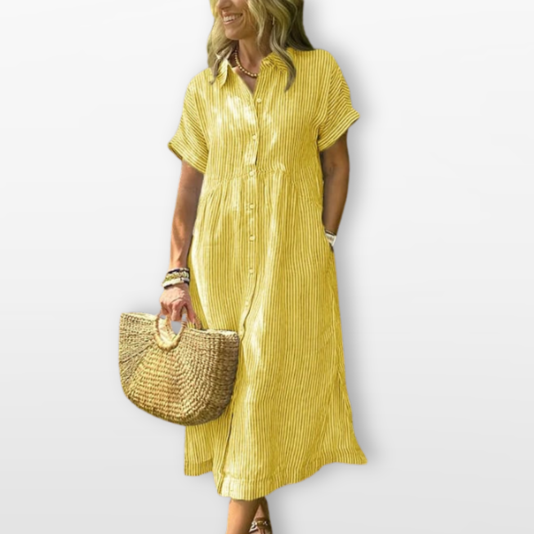 Robe Midi Femme Style Chemise