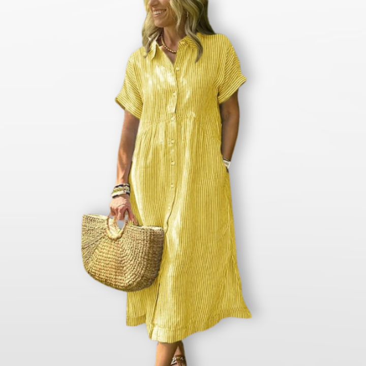 Robe Midi Femme Style Chemise