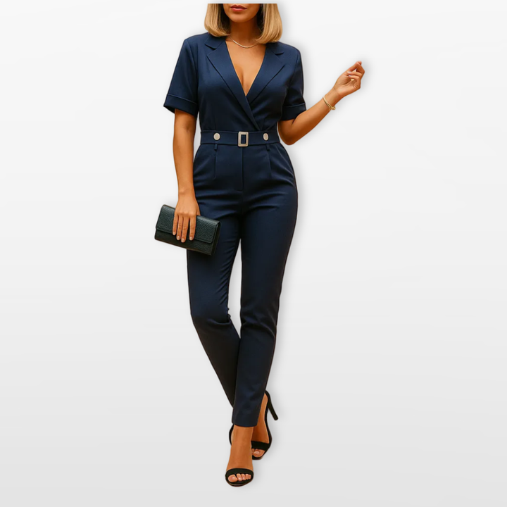 Combinaison Femme Style Tailleur Ceinturée
