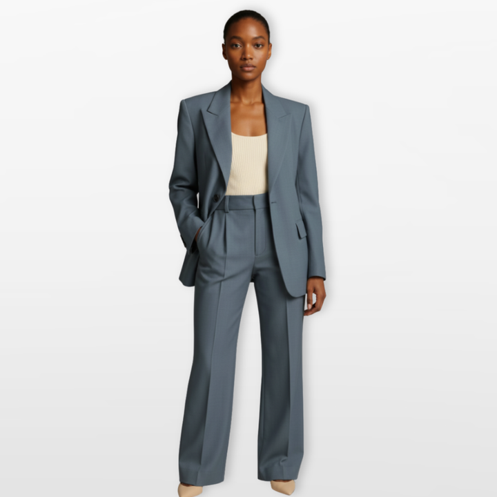 Tailleur Femme Élégant Blazer Pantalon