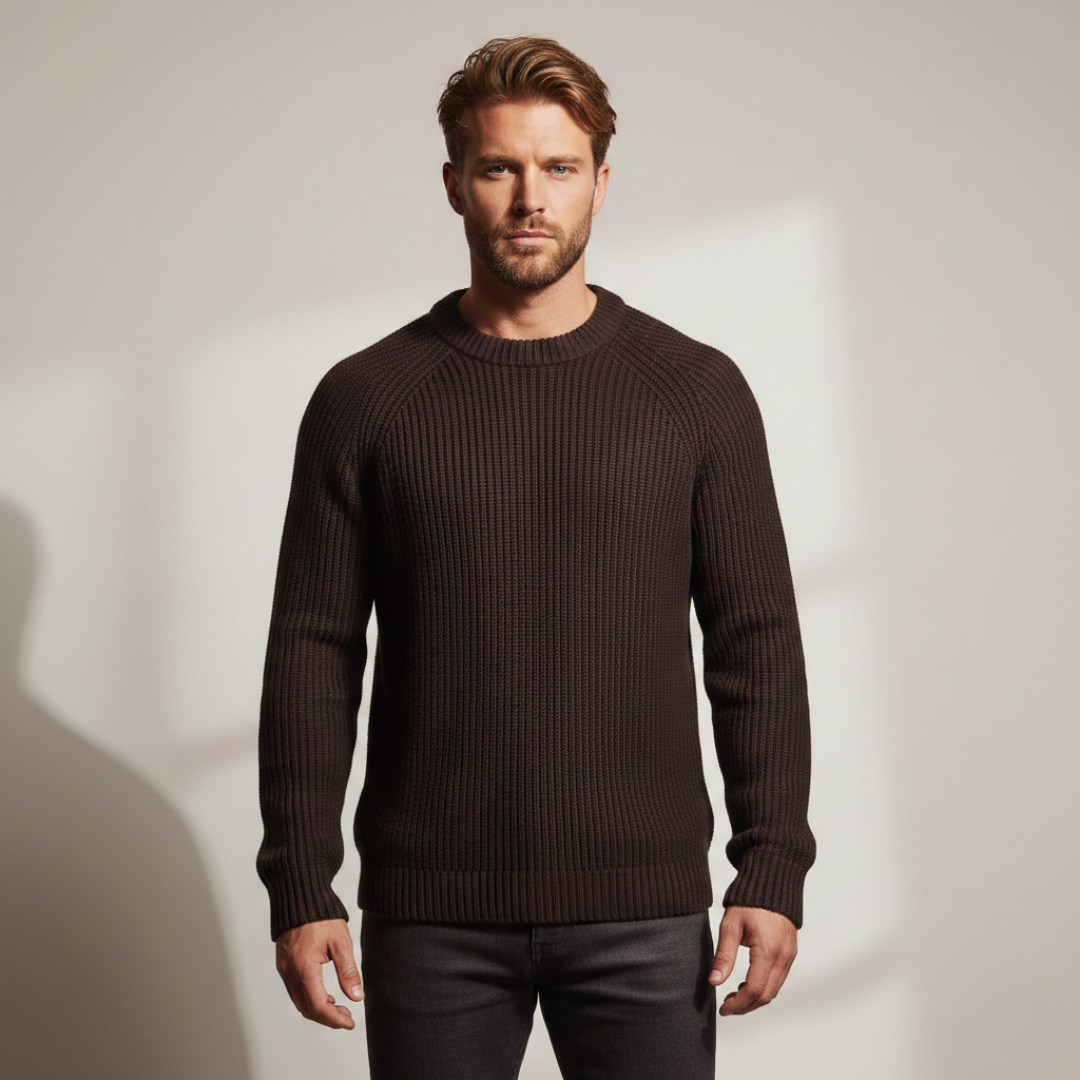 Louis - Pull en Maille Côtelée à Manches Raglan