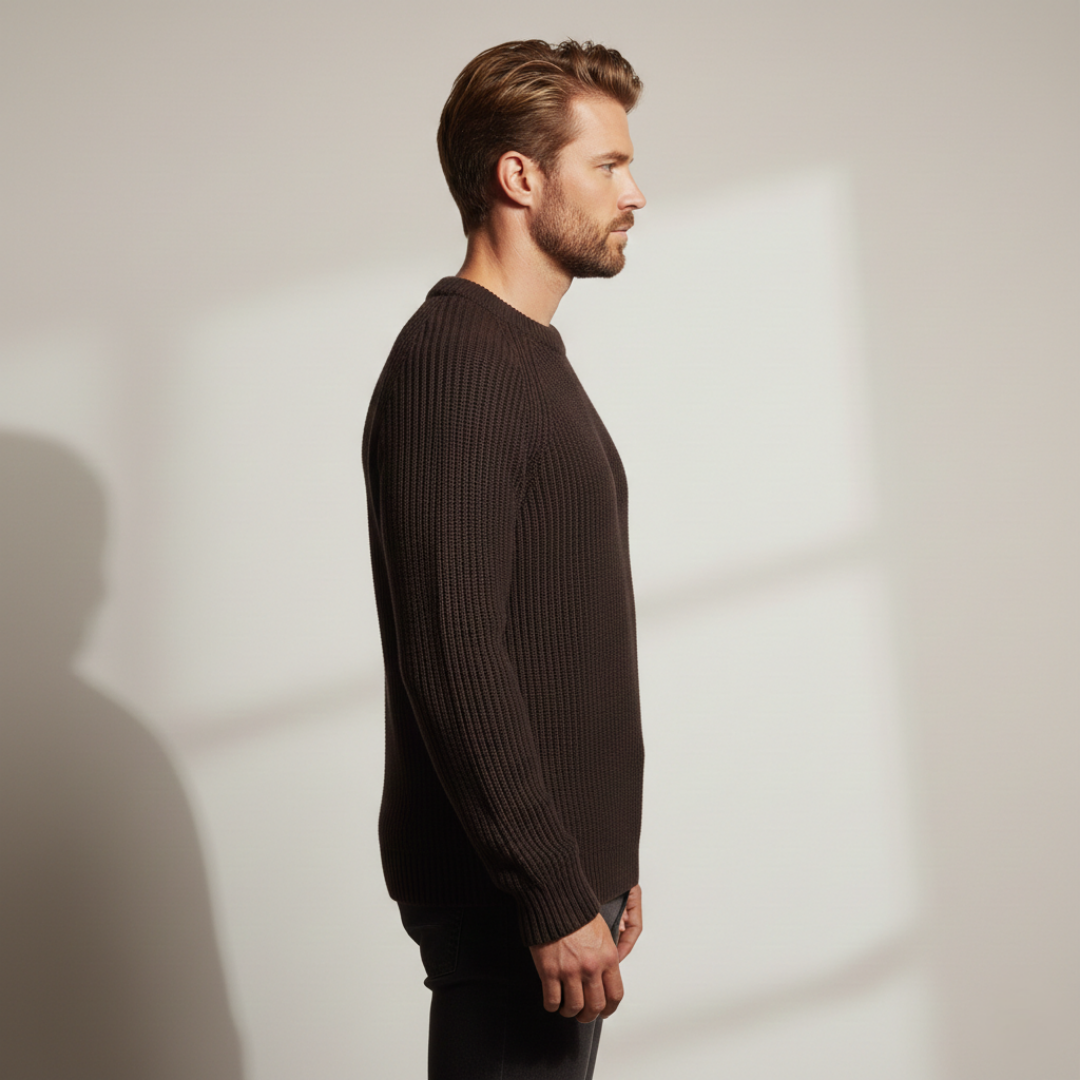 Louis - Pull en Maille Côtelée à Manches Raglan