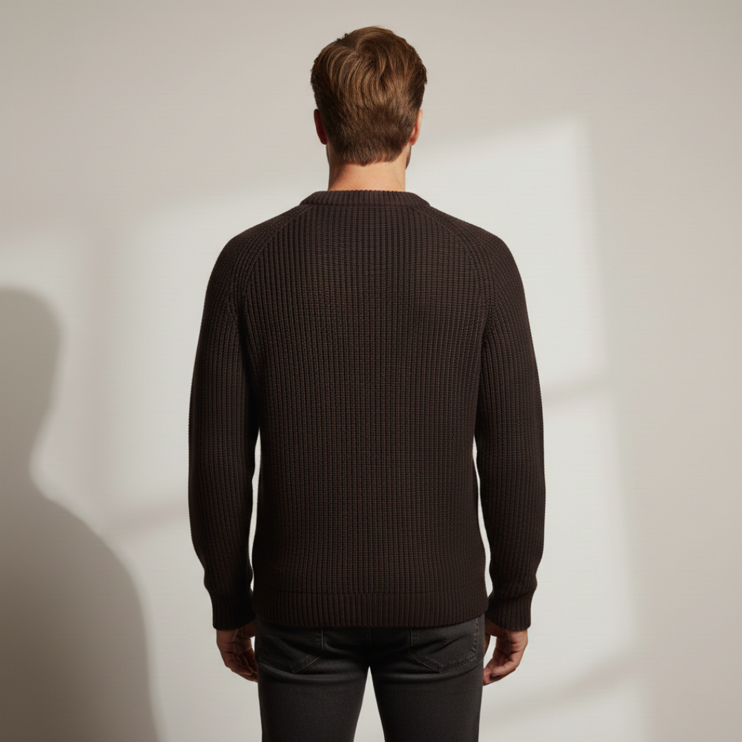 Louis - Pull en Maille Côtelée à Manches Raglan