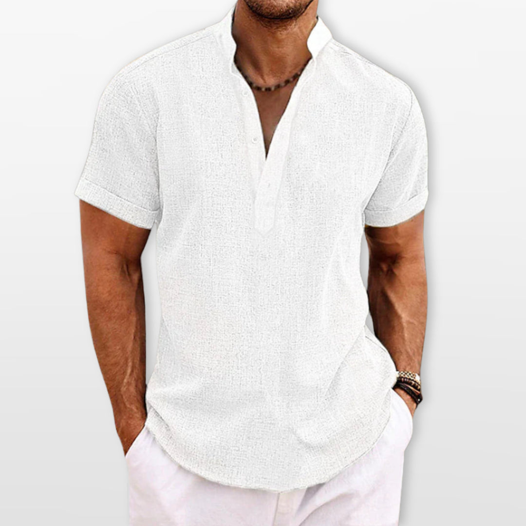 Polo Col V Coupe Ample Décontracté Homme