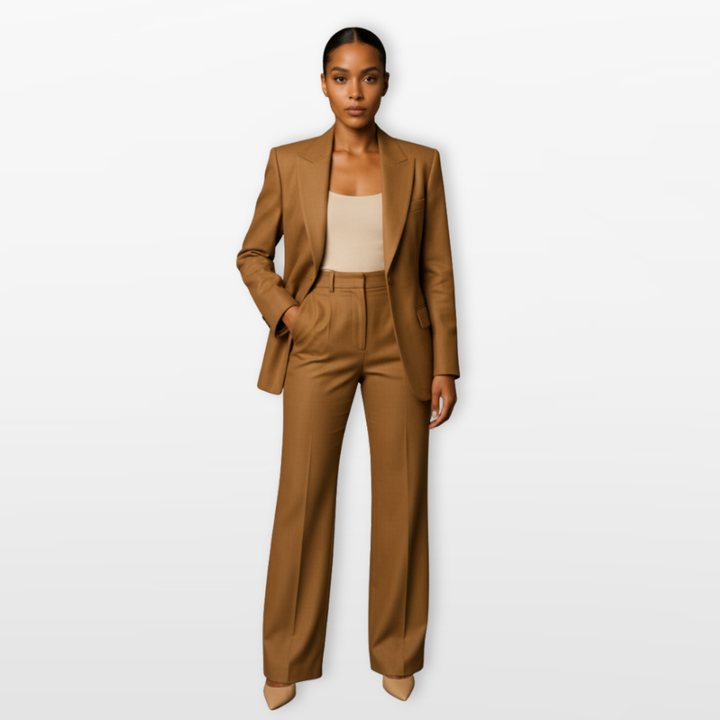 Tailleur Femme Élégant Blazer Pantalon