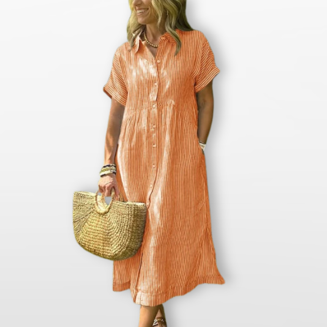 Robe Midi Femme Style Chemise