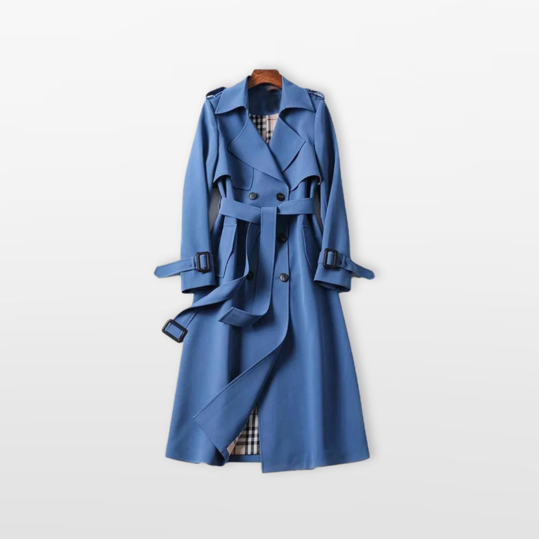 Trench Long Ceinturé Coupe Élégante Femme