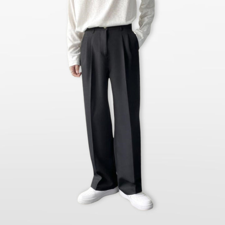 Pantalon Homme Large Plis Élégant Moderne